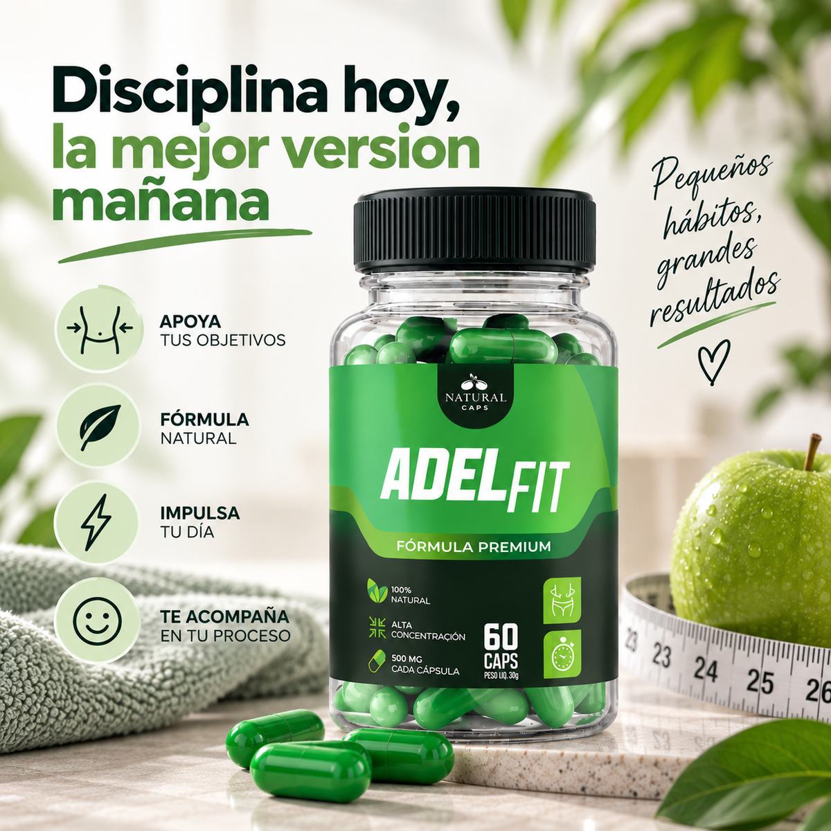 ADEL-FIT – Cápsulas para Control de Peso, Apetito y Metabolismo | 60 Cápsulas