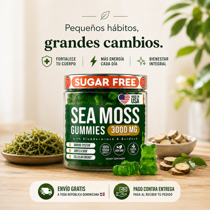 Gomitas de Sea Moss 3000 mg – Con Bladderwrack y Burdock
