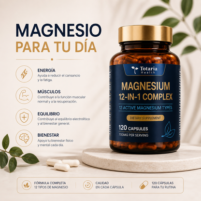 Magnesio 12 en 1 – 12 Formas en una Sola Fórmula
