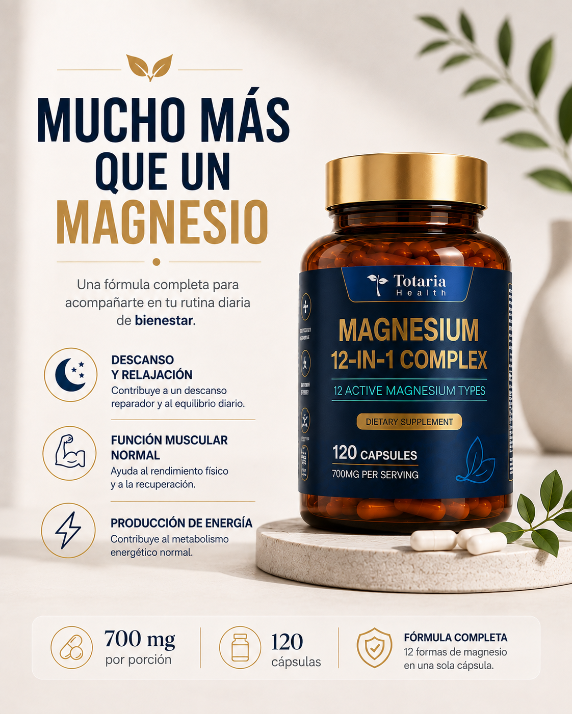 Magnesio 12 en 1 – 12 Formas en una Sola Fórmula