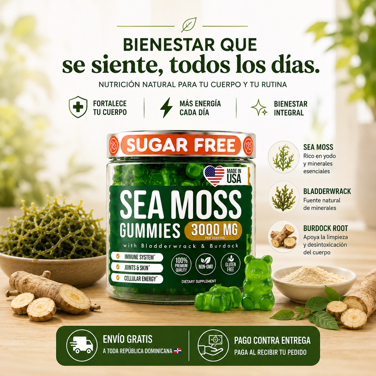 Gomitas de Sea Moss 3000 mg – Con Bladderwrack y Burdock
