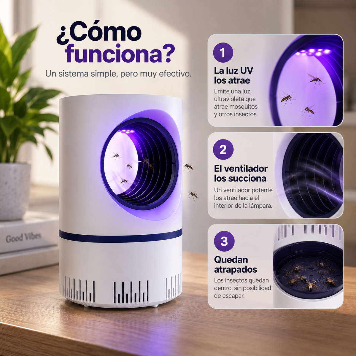 Lámpara Atrapa Mosquitos UV