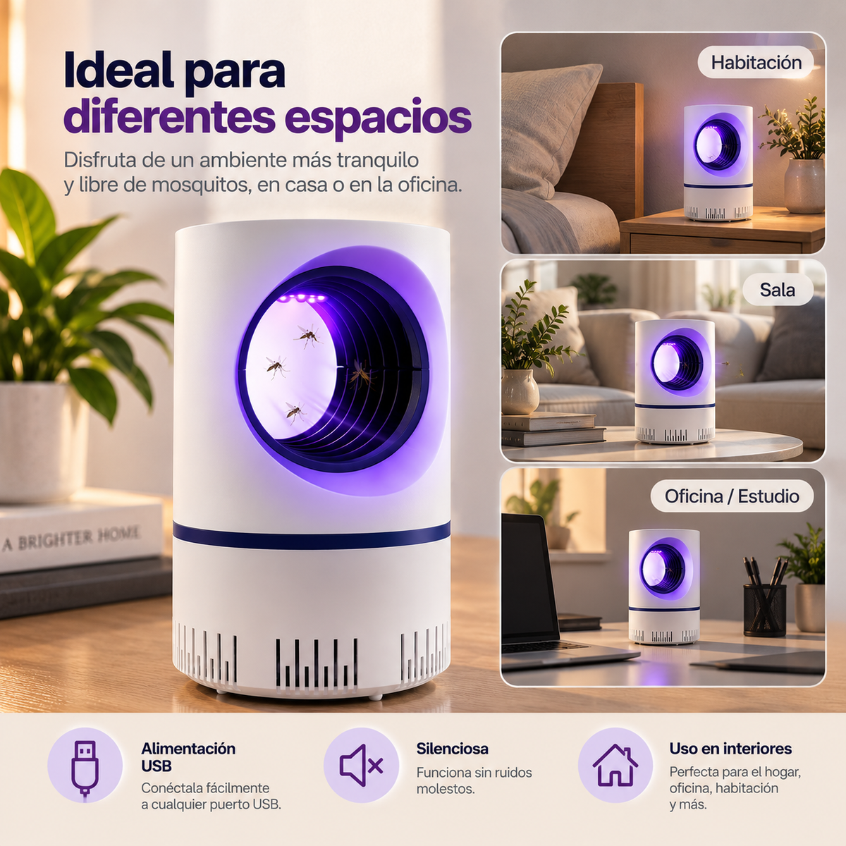 Lámpara Atrapa Mosquitos UV