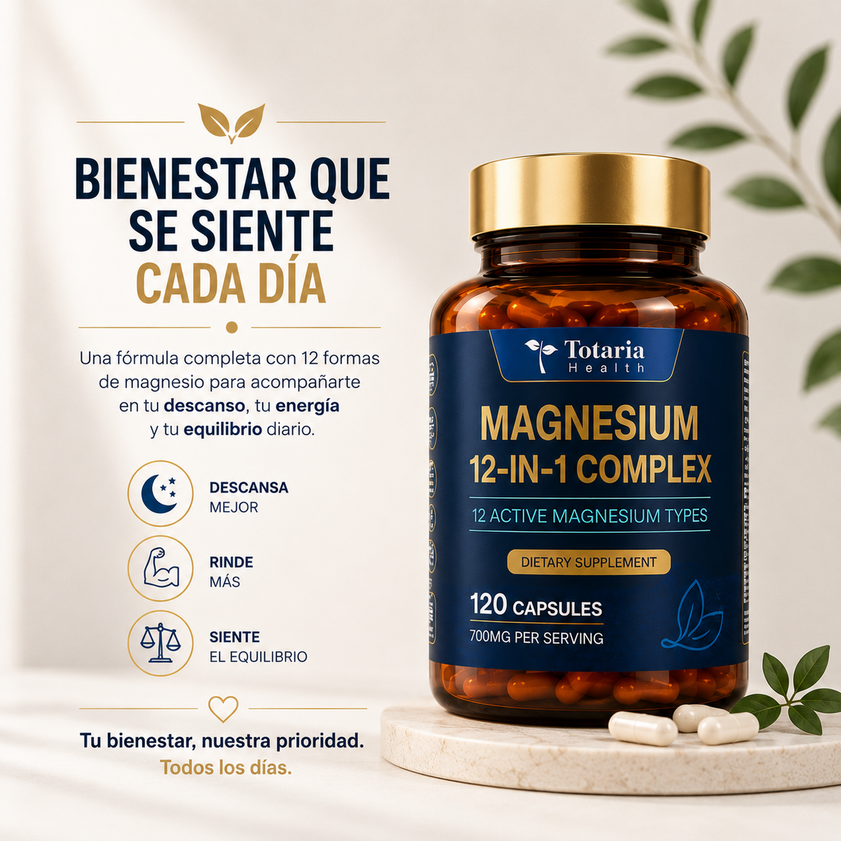 Magnesio 12 en 1 – 12 Formas en una Sola Fórmula