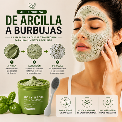 Mascarilla Facial Burbujas de Albahaca